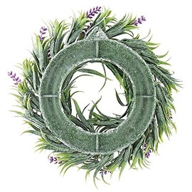 Ideen mit Herz Decorative Wreath, Design 12, Inside: Diameter 9.5 cm, Outside: Diameter 25 cm, with Purple Flowers