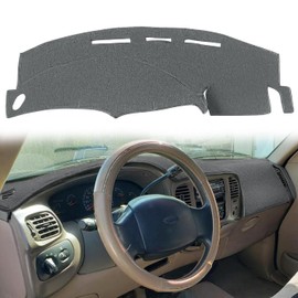 Dash Cover Mat Custom Fit for Ford F150 F250 Expedition F150 Heritage 1997 1998 1999 2000 2001 2002 2003 w/o Climate Sensor w/o Light Sensor, Dashboard Cap Pad Carpet Protector (97-03 dark gray)J61
