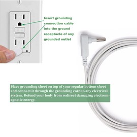 Grounding Sheets King Conductive 10% Silver Fiber Earth Bed Sheet with 15ft Cord Natural Wellenss for Senior Improve Sleep (76x80in)