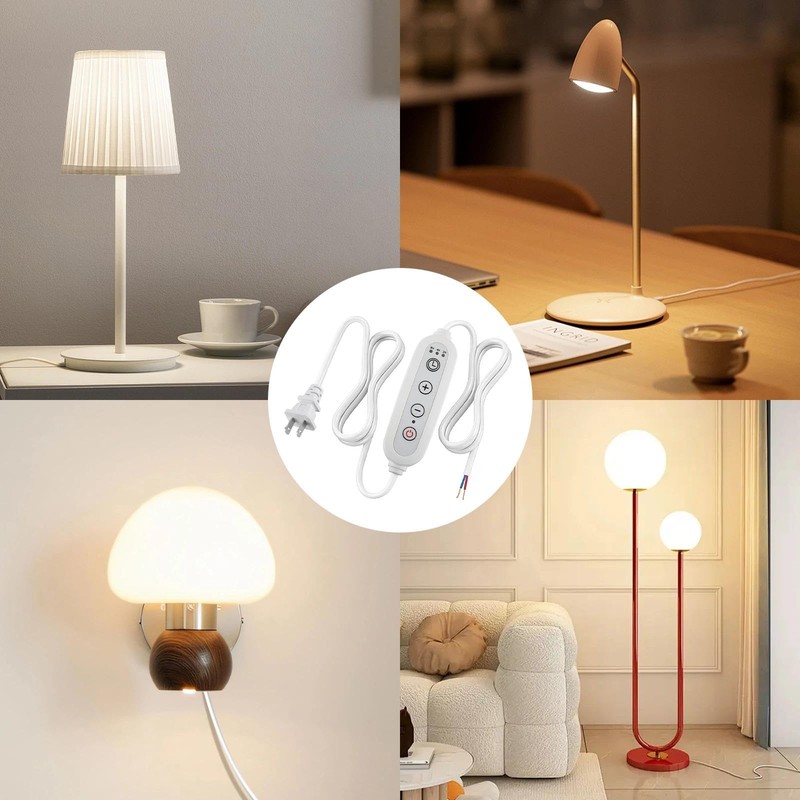 Lamp Dimmer Switch with Cord, Plug-in Dimmer 110-120V Indoor Timer