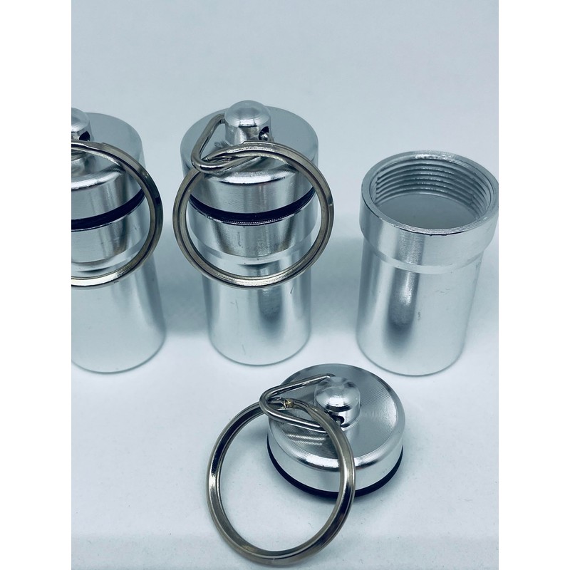 3X Silver Pill Box STASH Container Safe on a Metal
