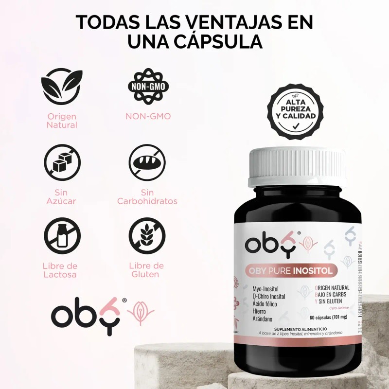 Inositol Puro Myo Chiro Capsulas 701mg Oby