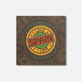 Unbranded I Love Madrid City Spain 4'' X 4'' Square Wooden Coaster
