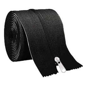 HOMEANING 1PC 3 inch x 7 ft Black Heavy Duty Zipper for Tarp, Wall, Rust-Resistant and Waterproof, Double-Side Indoor Outdoor Dust Barriers Peel, Excellent Air Tightness