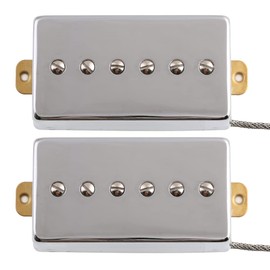 LYWSMSK Alnico 5 Magnet Humbucker Sized P90 Electric Guitar Pickups Neck & Bridge Pickups (Chrome)