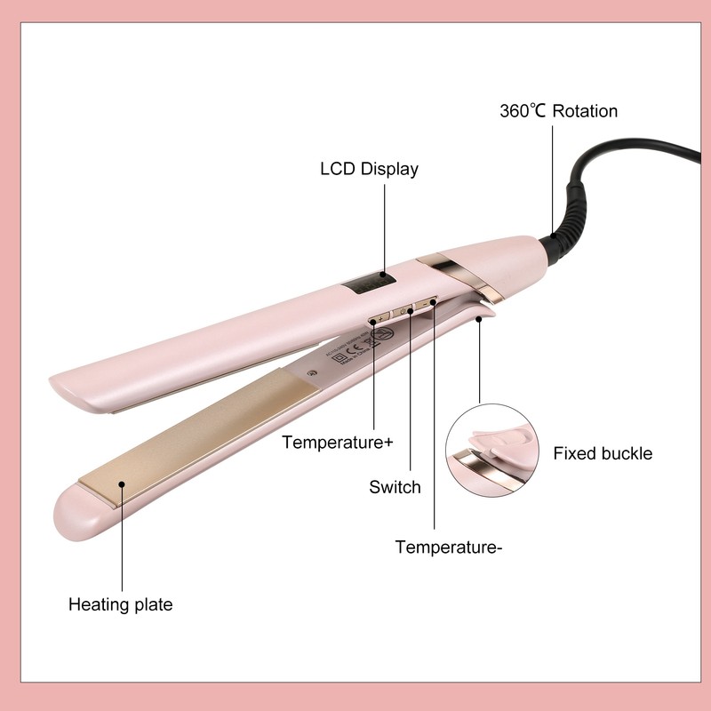 Hair Straightener 2 in 1 Temperature Adjustable Hair Straightening Curler