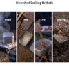 Camping Lunch Box Folding Handle Aluminum Camping Bento Container Camping