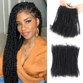 Afro Kinky Curly Human Hair Bulk for Permanent Micro Locs/Twists/Braids/Repair Locs Afro Kinky Human Hair for Locs 1 Pack 50 Gram (1B, 12inch)