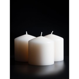 CANDWAX 3x3 inch Ivory Pillar Candles Set of 3 - Elegant Decorative Candles for Home - Unscented Ivory Candles for Relaxing Atmosphere