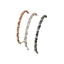 Seleny Crystal Embellished Rhinestone Headband (Emerald, 1 cm)