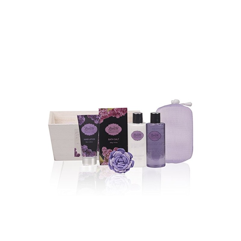 Spa Gift Basket, Spa Basket with Lavender Fragrance, Lilac color