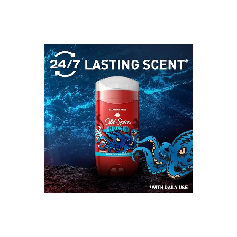 Old Spice Desodorante Libre de Aluminio para Hombre, Krakengard, 48