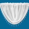 Plain Beaded Voile Swags Net Curtains Voile Swag Valance Pelmet