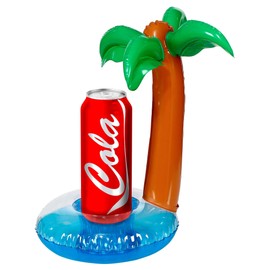 W WIDMANN MILANO Party Fashion 00020 - Can Holder Palm Tree, 1 Piece, Size 30 x 20 cm, Inflatable for Cans and Bottles, Pool and Beach Party, Party Accessories, Gift, Summer, Cocktail