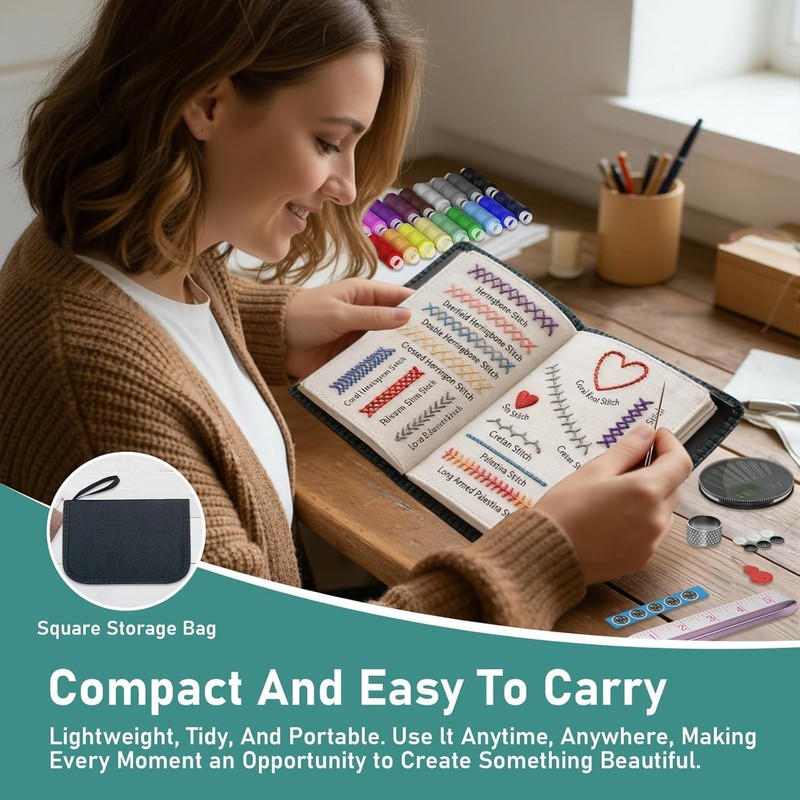 New Embroidery Stitch Book Kit for Adults & DIY Craft