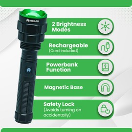 LitezAll Kodiak 1 Mile Beam Tactical Flashlight, Long-Range High Power LED Flashlight with Safety Lockout, Magnetic Base, Aerospace Aluminum Body – Ultra Bright Searchlight for Work and Outdoor Use