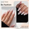 24PCS Chrome White Press On Nails - Short Almond Shape