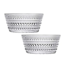 Iittala Castehelmi 1053563 Bowl, Plate, 8.1 fl oz (230 ml), Pair Set of 2, Clear, Scandinavian Gift, Tableware, Gift, Wedding Gift