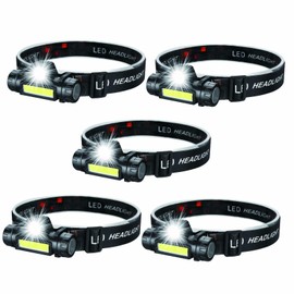 Skywolfeye Rechargeable Headlamp Super Bright LED Head Torch,Adjustable Beam,Lightweight Head Lamp,Waterproof Headlight,Bike Light Flashlight for Running Camping Cycling Outdoor Adults Kids (4 Pack)