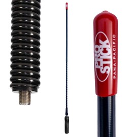 Prostick 4 Foot Fiberglass 1000 Watt Black CB Radio Antenna with Heavy Duty Black Stainless Steel Spring.