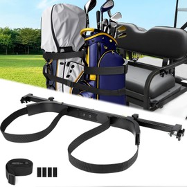 MOSNAI Golf Cart Rear Seat Bag Holder for 2+2 Golf Cart Rear Seat with 1 Inch Square Tube, No Drilling Golf Cart Bag Holder Attachment Adjustable for EZGO Club Car Yamaha Golf Carts