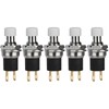 DIYhz 5Pcs Self Locking SPST Latching Type Dash ON/Off White