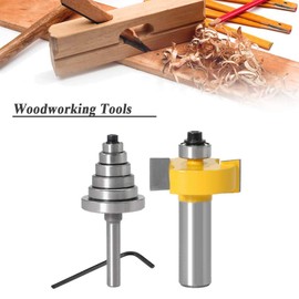 Mesee Rabbet Router Bit with 6 Bearings Set, 1/2 Inch Shank Woodworking Milling Slotting Cutter for Multiple Depths 1/8", 1/4", 5/16", 3/8", 7/16", 1/2"