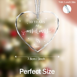 10 Year Anniversary Tin Gifts for Him and Her, 10th Anniversary Couple Gifts, 10 Year Wedding Gift, 3inch 10th Wedding Ornament 2025