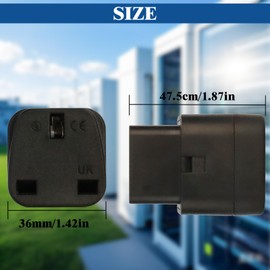 MejaRizon C14 to UK Outlet Socket, 2 Pack, IEC 60320 Plug, IEC 320 C14 Male to UK, UK Adapter Plug, C13 Socket Conversion Adapter, Black