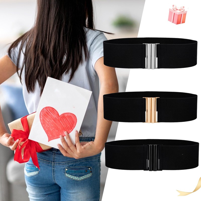e-mode life Women's Belt, Elastic Belt, Thick, Wide Belt, Suit,