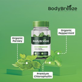 BodyBreeze Internal Deodorant Supplement | Natural Chlorophyll 60 Capsules for Body Odor Control, Gut Health, and Fresh Breath | Vegan, Detox Support & Skin Health | Odor Eliminator for Men & Women