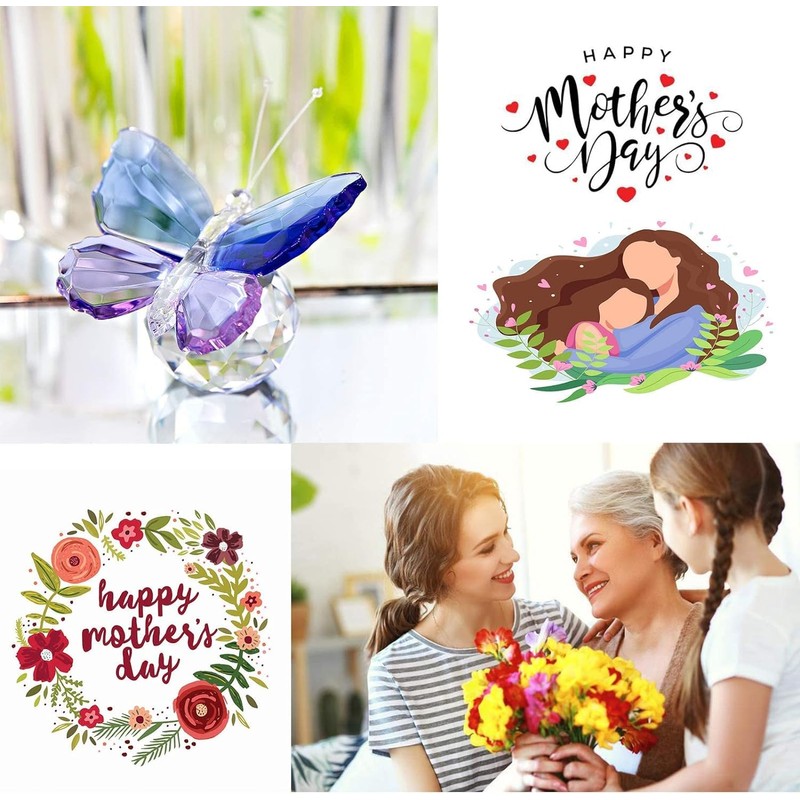 ACEmedia Crystal Cut Butterfly Animal Ornament Decoration for Office Table