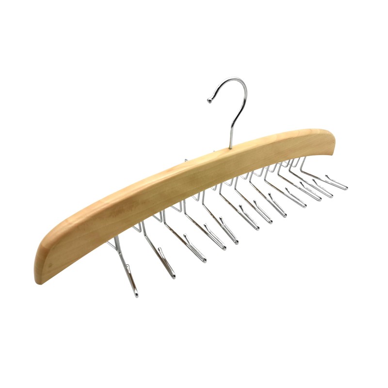 Richards Wooden Tie Rack Hanging Organizer for Mens Closet Accessories,