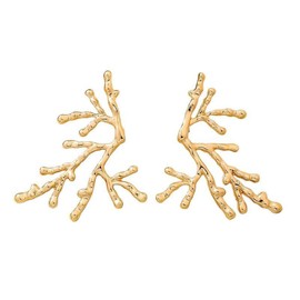 Chunky Elk Earrings for Women Vintage Boho Exaggerated Christmas Deer Dangle Earring Big Leaves Chandelier Statement Studs Lovely Reindeer Antler Jewelry Gifts(Gold)