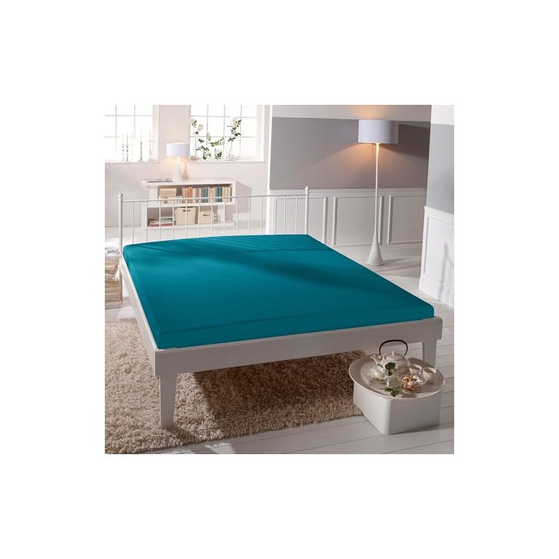Bassetti 9235182 Plain Fitted Sheet D3/782 Petrol Cotton / Elastane
