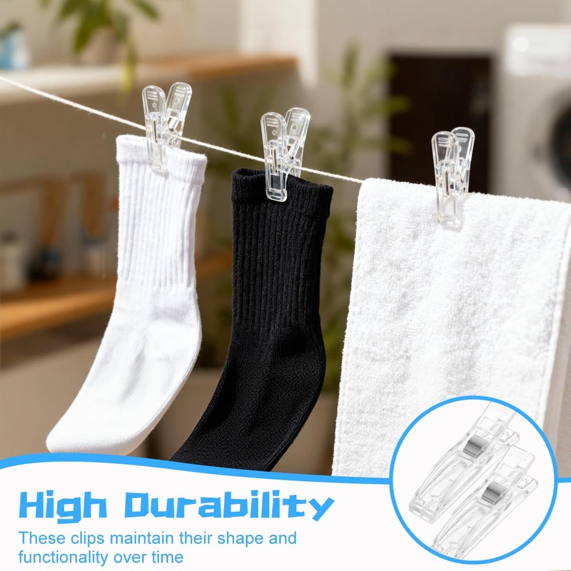 24Pcs Clear Plastic Pleated Paper Blinds Clips, Temporary Window Blinds