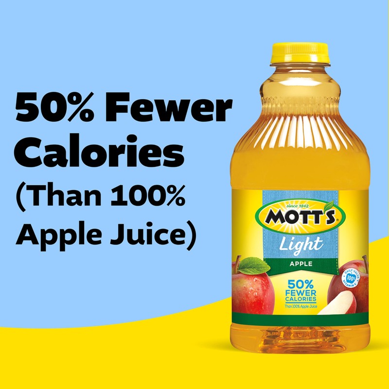 Mott's Apple Light Juice Drink, 64 Fl Oz Bottle (Pack