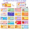 160 PCS Punch Cards for Classroom with Hole Puncher, Reward