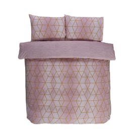 Rapport Home FINEST HOMEWARE CALVIN Shapes Geometric Reversible Duvet Cover Set blush Single