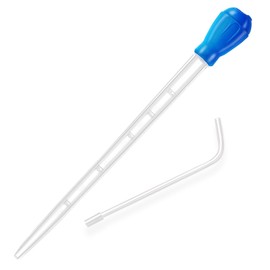 Depeew Aquarium Coral Fish Feeder, 27.7IN Extra Long Turkey Baster for Aquarium Siphon for Fish Tank Water Changer, Aquarium Cleaning Tools (50ml, Blue)