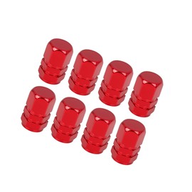 INFINAUTO 8pcs Red Tire Stem Valve Caps Wheel Valve Covers for Car Bike Durable Material Stylish Design