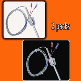 K-Type thermocouple Probe NPT 1/2 inch 0.24 inch × 4 inches 304 Stainless Steel Pipe Thread MT-205-1/2 Cable 59 inches