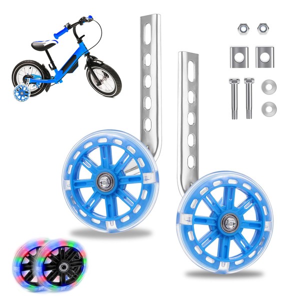 GothicBride Bicycle Stabilisers, Universal Stabilisers for Children's Bike, Flash Wheels,