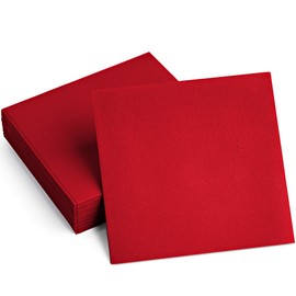 100 Linen-Feel Colored Paper Napkins - Decorative Cloth-Like RED Luncheon Napkins - Soft And Absorbent. For Kitchen, Party, Wedding, Dinner Or Any Occasion. (Pack of 100)
