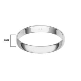 Men’s or Women's 10K or 14K Rose, White or Yellow Gold 3MM Classic Plain Simple Wedding Band by Brilliant Expressions, 8, Metal