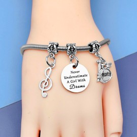 DlaeKua Drummer Gifts Bracelet Drum Lover Gifts for Musician Gifts for Women Drum Gifts Birthday Gifts for Drummer Music Student Gifts Drum Player Gifts Graduation Gifts for Friends