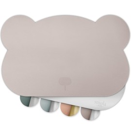 smøla Place Mat for Children - Bear I Washable Place Mat Made of BPA-Free PU Leather I Placemat Table Mat for Toddlers & Babies I 2 Colours (Mist Purple/Silver)