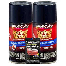 Dupli-Color Dark Ming Blue Metallic Exact-Match Automotive Paint for GM Vehicles - 8 oz, Bundles with Prep Wipe (3 Items)