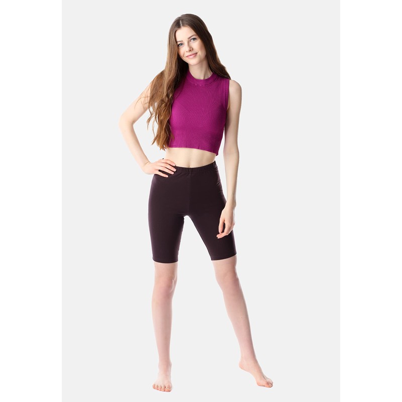 Bellivalini Women's Short Cotton Leggings BLV50-200, brown