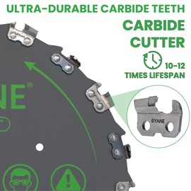 Byane Carbide Brush Cutter Blade, Trimmer Chainsaw Tooth Saw Blade, for Trimming Trees, Cutting String, Underbrush, and More, Carbide Tooth Circular Brush Blade (7 Inch)